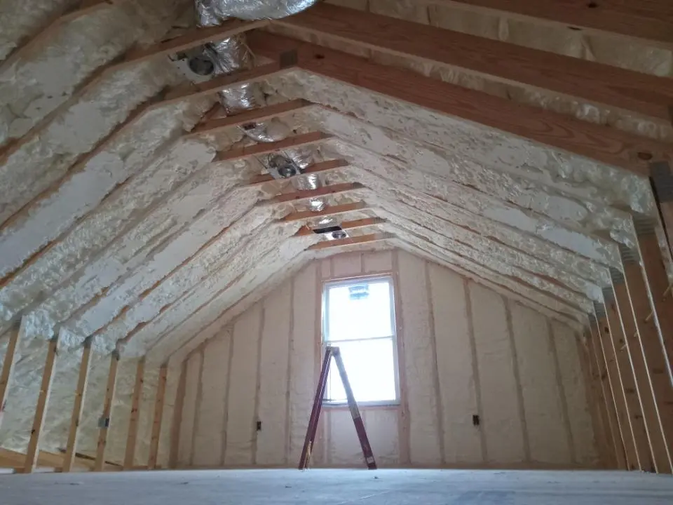 Spray foam roofing application for Crawl Space Insulation project in Virginia Beach